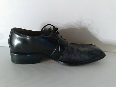 Stacy Adams Black Croc-Embossed Lace-Up 10.5 W Oxfords(125) Stacy Adams Mens Size 10 M Croc Embossed Black Oxfords  main image 4