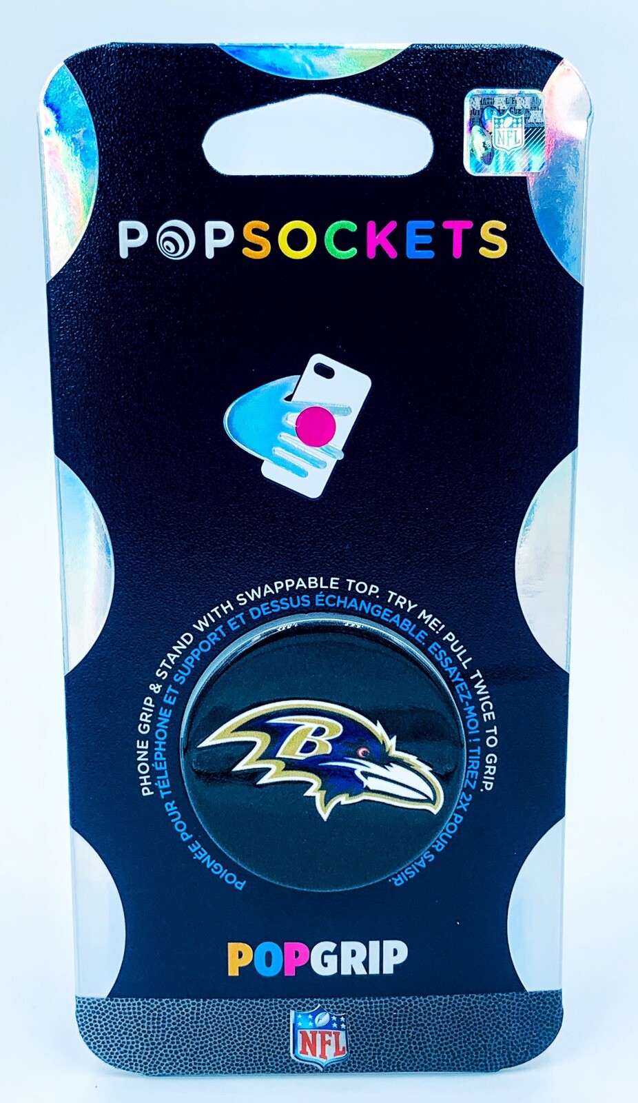 Authentic PopSockets NFL Baltimore Ravens Gloss Football PopSocket Pop Socket