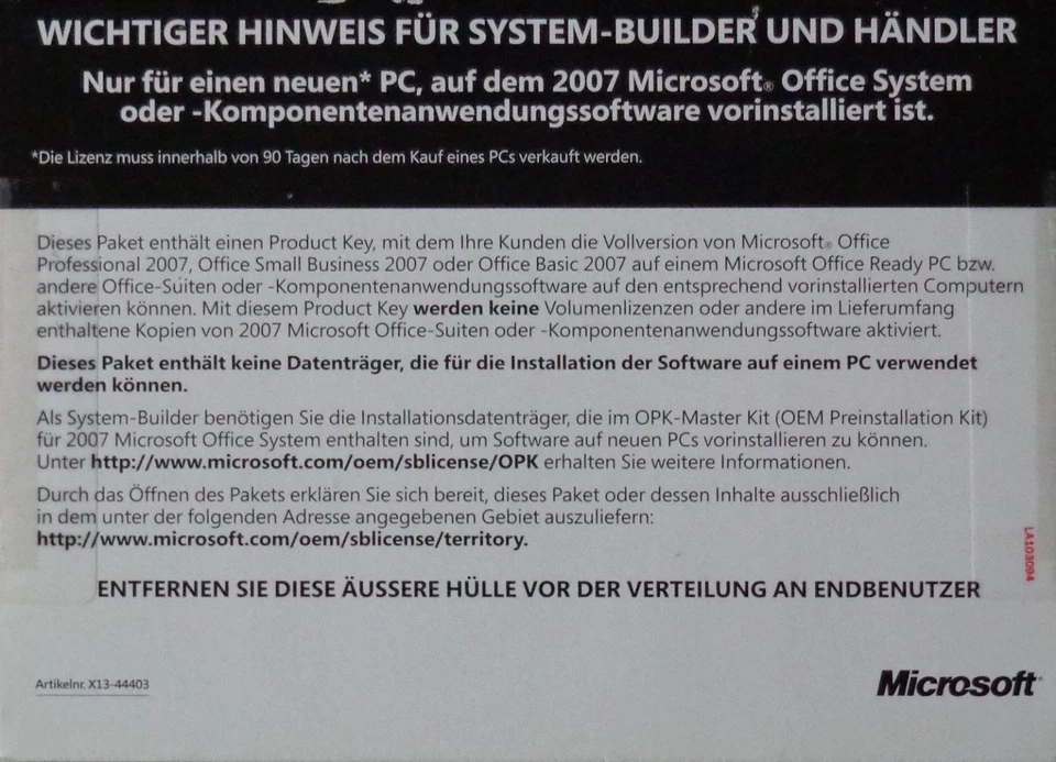MS OFFICE 2007 Small Business Word Excel Outlook PowerPoint | Dauerlizenz | DE - Bild 3 von 4