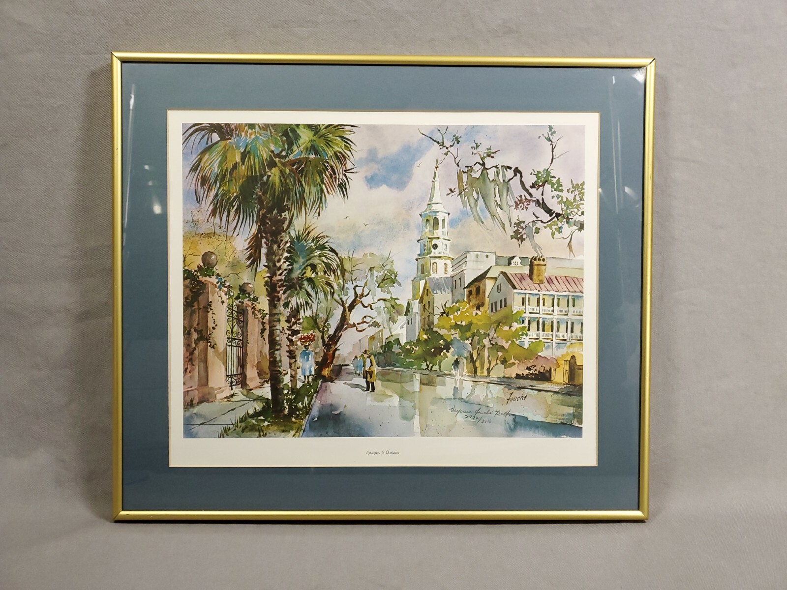 Signed Virginia Fouche Bolton Springtime In Charleston 16"X13" Signed