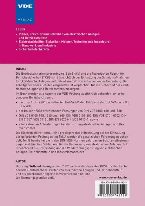 Thumbnail - Wilfried Hennig Vde-prüfung Nach Betrsichv, Trbs Und Dguv-vorschrift 3