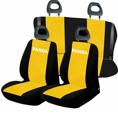 Coprisedili per panda 2003-2012 in cotone giallo/nero -su misura, made in italy - Bild 1 von 3