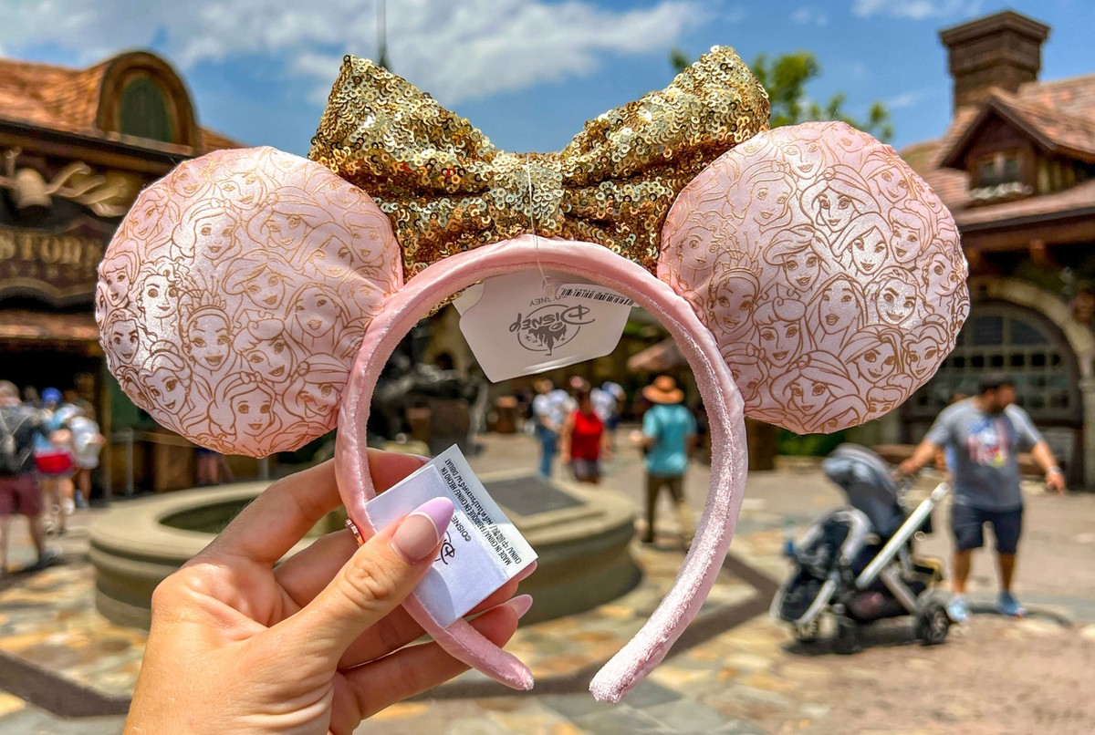 Disney Parks Pink & Gold Bow Princess Mickey Minnie Mouse  display picture 1