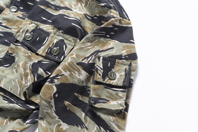 THE REAL McCOY'S TIGER CAMOUFLAGE SHIRT TADPOLE MS25001 JAPAN New