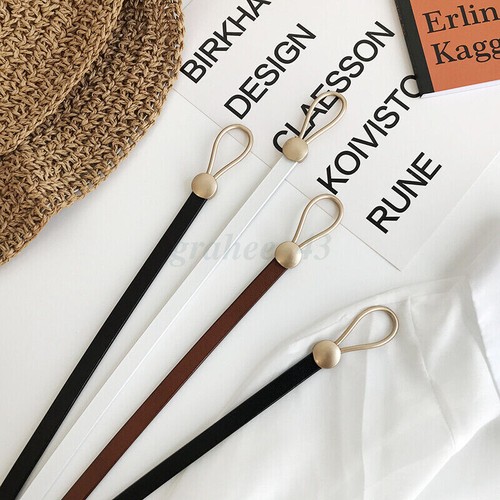 Hot Sale - Leather knot belt Skinny Belt Leather Waist Rope Belt Thin Waist Belt - Picture 6 of 17