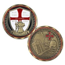Christian Knights Templar Challenge Coin Religious Collectible Coin Faith Token