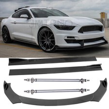 For Ford Mustang GT 01-21 Front Bumper Lip Splitter + Side Skirts + Strut Rods