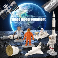 10pcs Miniature Astronaut Action Figures Model Set Lunar Probe Space Vehicle 