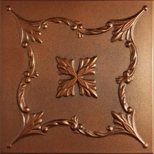 Ceiling Tiles, Glue Up, Styrofoam, SARATOV 20" x 20" Antique Copper 