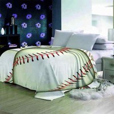 Baseball's Red Base Line Simple 3D Warm Plush Fleece Blanket Picnic Sofa Couch
