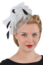 Cute Retro MARLENE 50s Feather Netztüll Fascinator Rockabilly