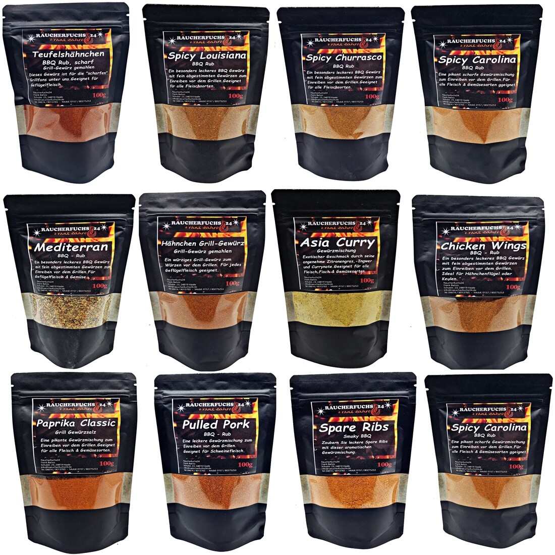 BBQ & Grillgewürze ➤ verschiedene Sorten je 100g Gewürzmischung ✓ Fischgewürze