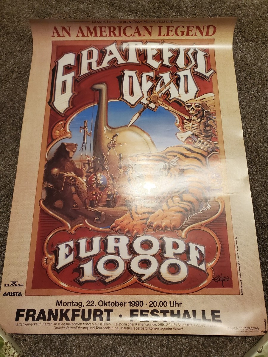 Grateful Dead リックグリフィン ポスター Grateful Dead 1990 Frankfurt Germany Europe Poster by Rick