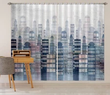 3D Grey Building House ZHUA1442 Photo Curtain Window Blockout Fabric Amy 2023