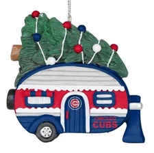 Chicago Cubs Camper with Christmas Tree Ornament NEW - FREE SHIPPING