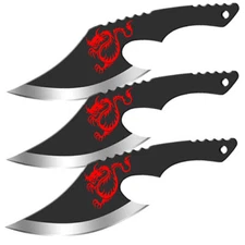 3Pcs Nightrage Dragon Throwing Axes  with Carrying Sheath for Collections, Gifts
