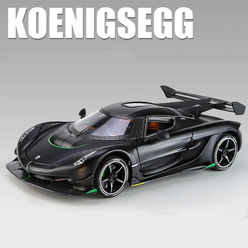 1/24 Koenigsegg Jesko Attack Diecast Racing Car Model Sound & Light Kids Gift