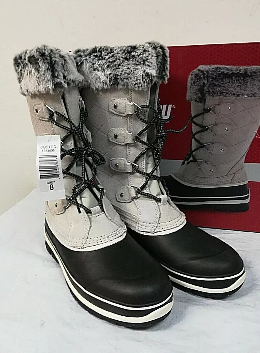 NEW Khombu Women s Emily Suede Leather Winter Snow Boots Gray