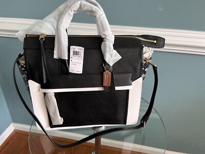 Brand New** Coach Shoulder Bag Python Black, White & Gold Two Tone
