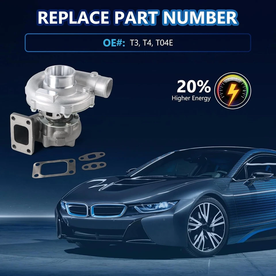 Turbocharger T3/T4 T04E T3T4 Turbo .57 A/R 48.1 Trim for 1.6L Engines for BMW - Image 3 of 4