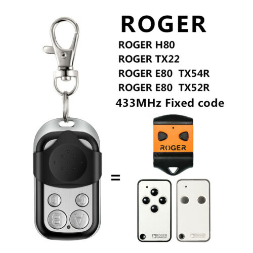 ROGER H80/TX22/E80 TX54R/E80 TX52R Garage Gate Door Remote Control Command  433