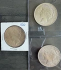 Lot of 3 Peace Silver Dollars 90% Silver 1922, 1923, 1923D
