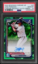 2024 Bowman Chrome Sapphire Jose Perdomo PSA 10 Prospect Autograph Green 93/99