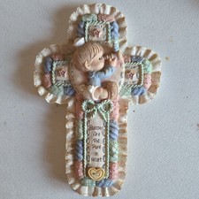 Precious Moments Resin Christian Cross Blessed Are the Pure in Heart