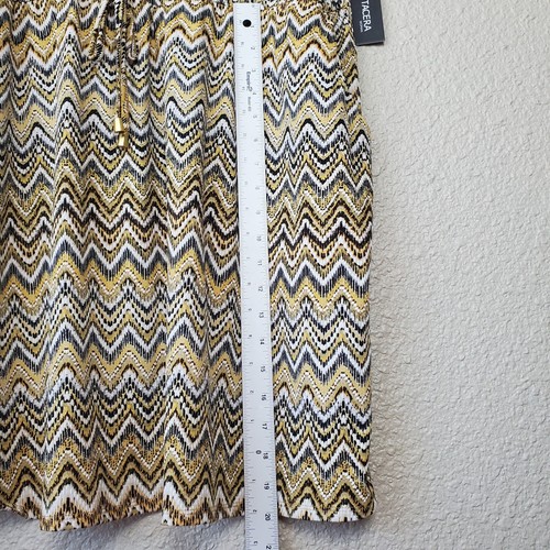 Nwt Tacera Women's Dress Sz 2X Yellow Black Chevron Short Sleeve Stretch - Picture 5 of 10