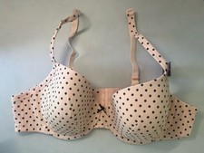 Lane Bryant CACIQUE Pink w/ Black Polka Dots Underwire Cotton T-Shirt Bra 44B