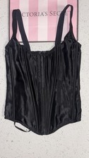NWT Victoria’s Secret Black Very Sexy Classic Silk Corset Set Size S/P