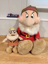 Disney Store Grumpy Jumbo Plush Snow White Seven Dwarfs 27" W/ Doc Plush 12  
