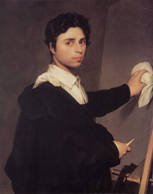 Ingres Kopie nach Ingres S 1804 Selbstportrait Vintage Kunstdruck Poster Wanddeko