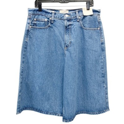 Universal Thread Womens Blue High Rise Relaxed Long Denim Bermuda Shorts Size 12