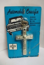 Vtg Nos 60s Jesus Christ Rear View Mirror Crucifix Automobile Cross Accessory Vtg Nos 60s Jesus Christ Rear View Mirror Crucifix Automobile Cross Accessory
