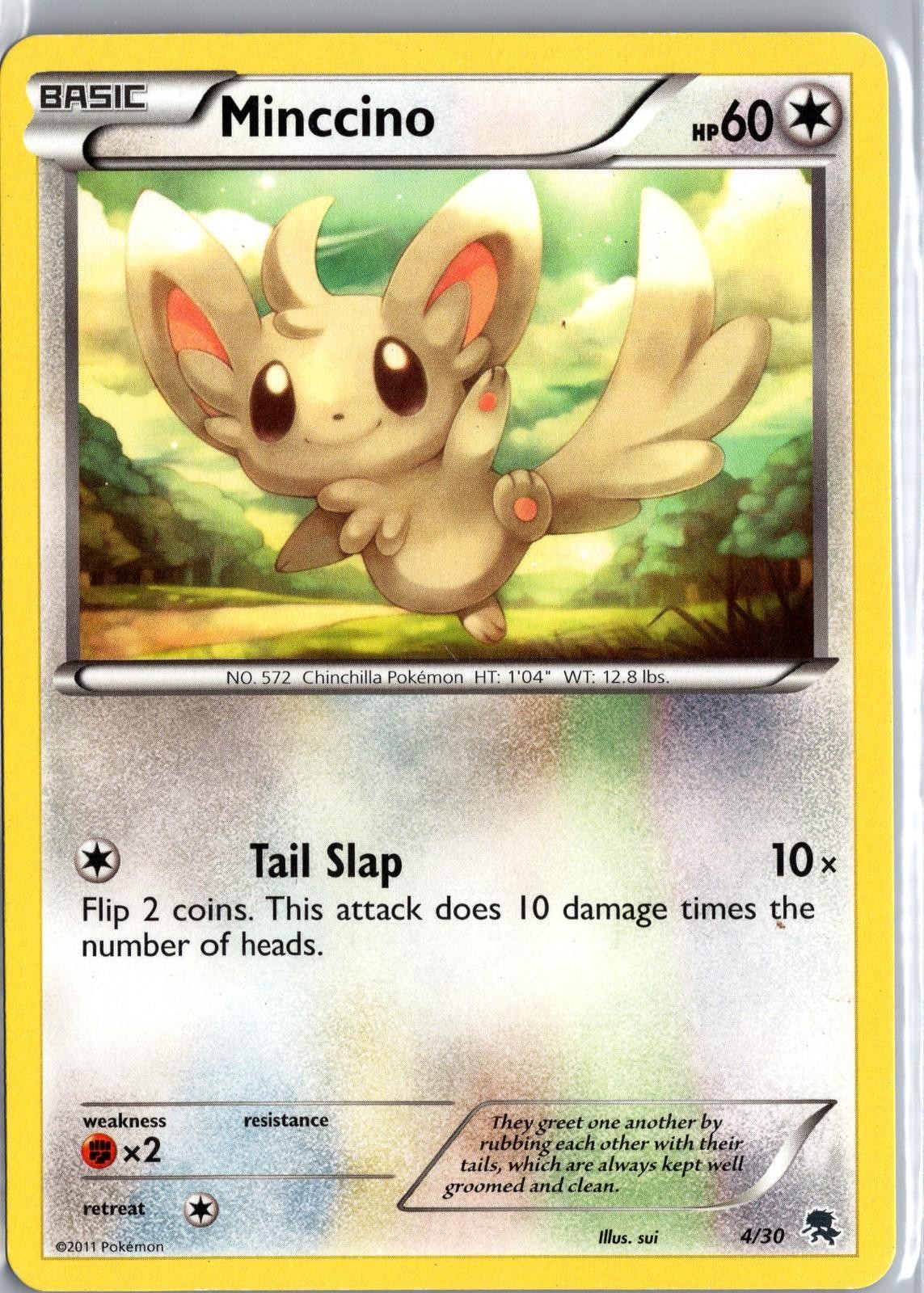 Minccino (#4) 4/30 Common BW Trainer Kit: Excadrill & Zoroark Pokemon HP