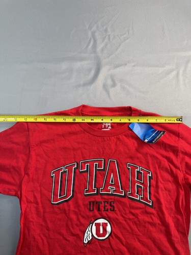 Maglia calcio Champion University of Utah UTES rossa giovanile grande 10-12 nuova con etichette - Foto 4 di 7