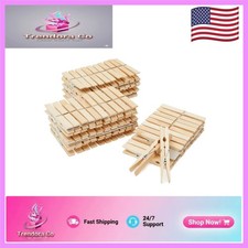 Natural Wood Heavy Duty Laundry Clips - 100 Pack for Crafting Display Needs