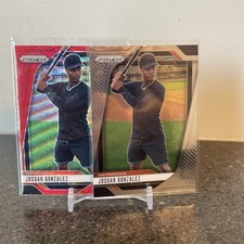 2025 Prizm Baseball Red Wave Prizm  & Base Josuar Gonzalez  Giants #46