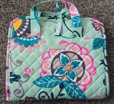 Vera Bradley Mint Flowers hanging quilted travel toiletry cosmetic bag NEW NWOT