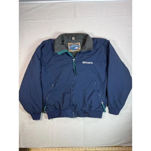 Vintage Polaris Dunbrooke Upstream Jacket Mens Large Navy Blue Fleece Lined Zip video thumbnail