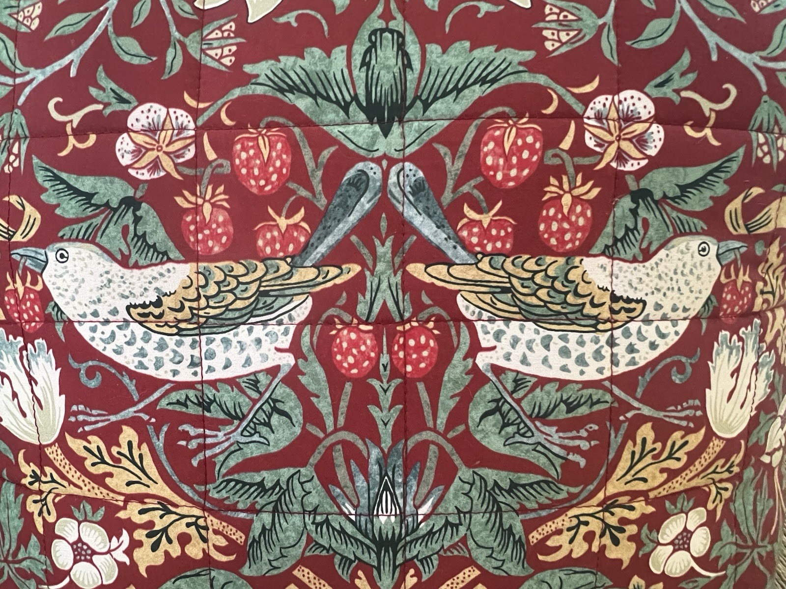 XL William Morris At Home Red Strawberry Thief  24” Square Pillow