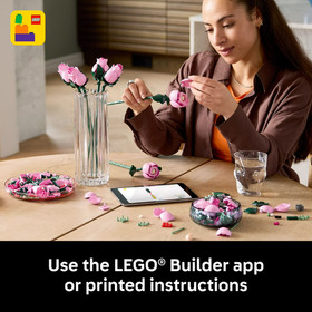 LEGO Botanicals Bouquet of Pink Roses Artificial Flowers - Building Blocks