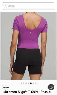 Lululemon Women s Vivid Plum Align tshirt excellent condition  Sz 8