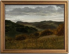 Gold Framed Vintage Landscape Wall Art Home Decor, Retro Mountain Vintage Pai...