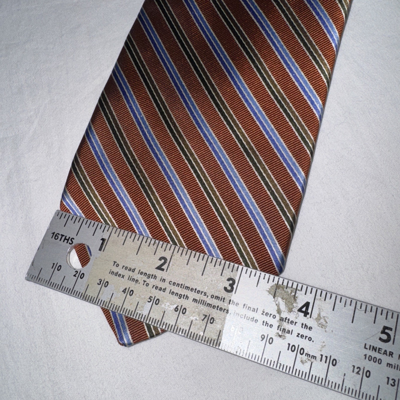 Brooks Brothers 346 Mens Repp Tie 100% Silk Multicolor Striped USA Made 3.5" 61" thumbnail 2