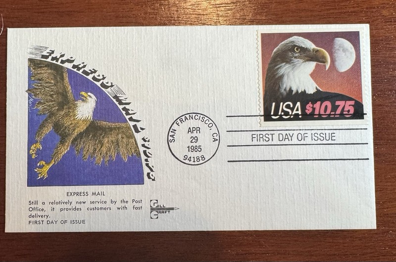 US Scott #2122 $10.75 Eagle Gill Craft Express Mail FDC-1985