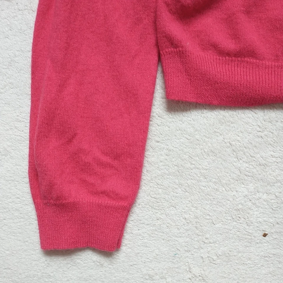 Cárdigan suéter para mujer J Crew L/XS/S* lana roja mezcla cachemir cuello con volantes Foto 3 de 4