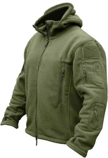 "Mens Fleece Jacket Full Zip Bearskin Tactical Winter Coats Windproof Large "