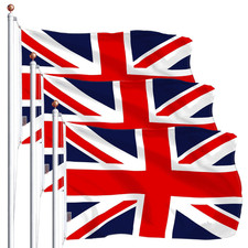UK British Flag 3x5 Ft 3Pack Printed Polyester
